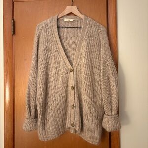 Sezane Beige Cardigan Sweater